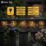 Salcar LED Solar Feuerwerk Lichterkette warmweiß am Holzzaun. 8 Leuchtmodi für stimmungsvolle Weihnachtsbeleuchtung im Garten.