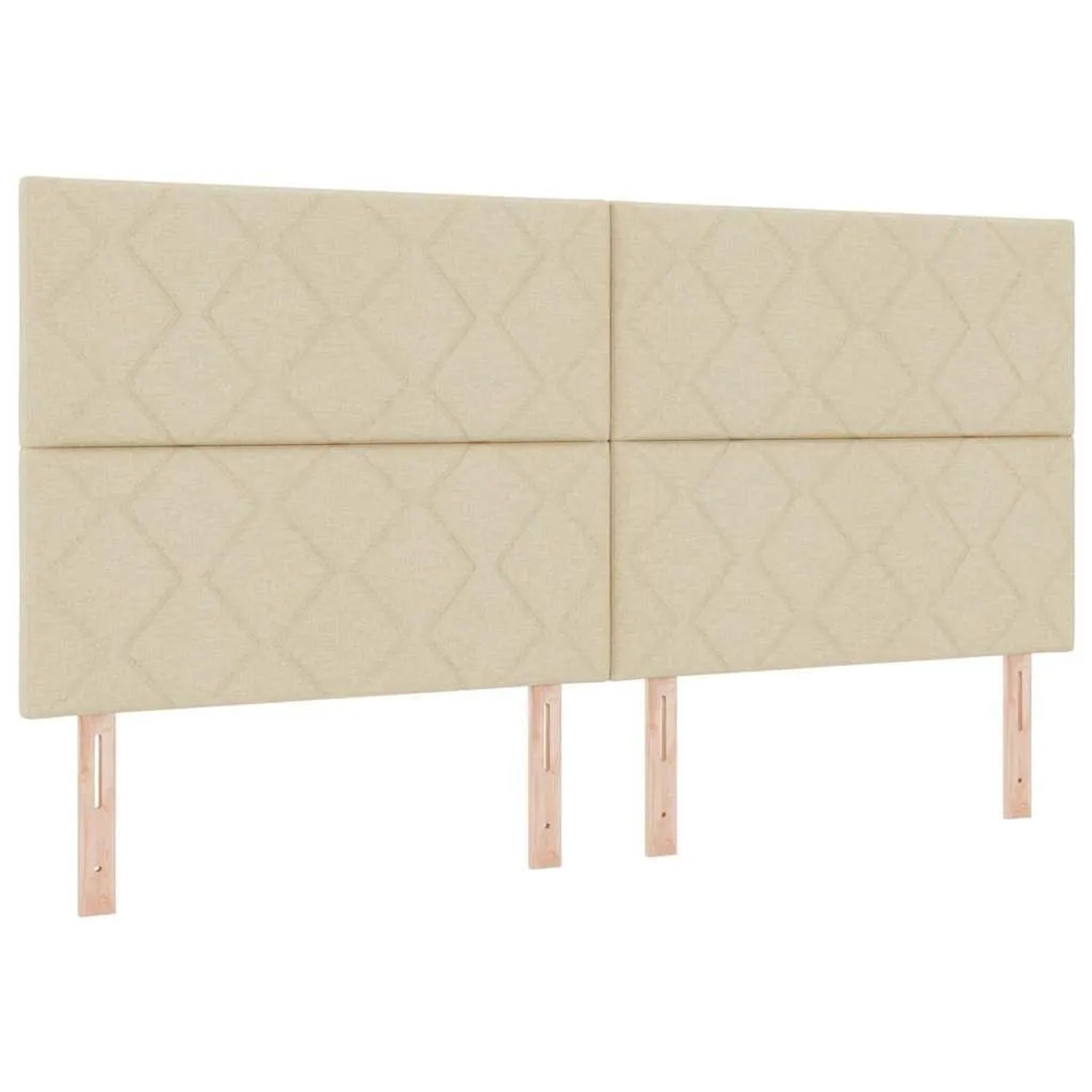 vidaXL LED Boxspringbett mit Matratze Creme 200 x 200 cm Stoff 3343206