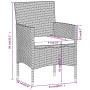 Schwarze 5-tlg. Garten Essgruppe vidaXL mit Rattan-Stühlen und Tisch mit Glasplatte.