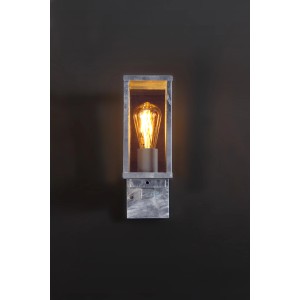 Eco-Light Außenwandleuchte Karo, verzinkt, mit Dämmerungssensor. Eckige Wandlampe für den Außenbereich.