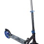 Muuwmi Aluminium Scooter, schwarz-blauer Tretroller mit 200 mm Rollen und höhenverstellbarem Lenker.