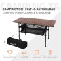 Hauki Campingtisch, braun, faltbar mit Tasche und Netzablage. Klappbarer Tisch für Camping & Outdoor.