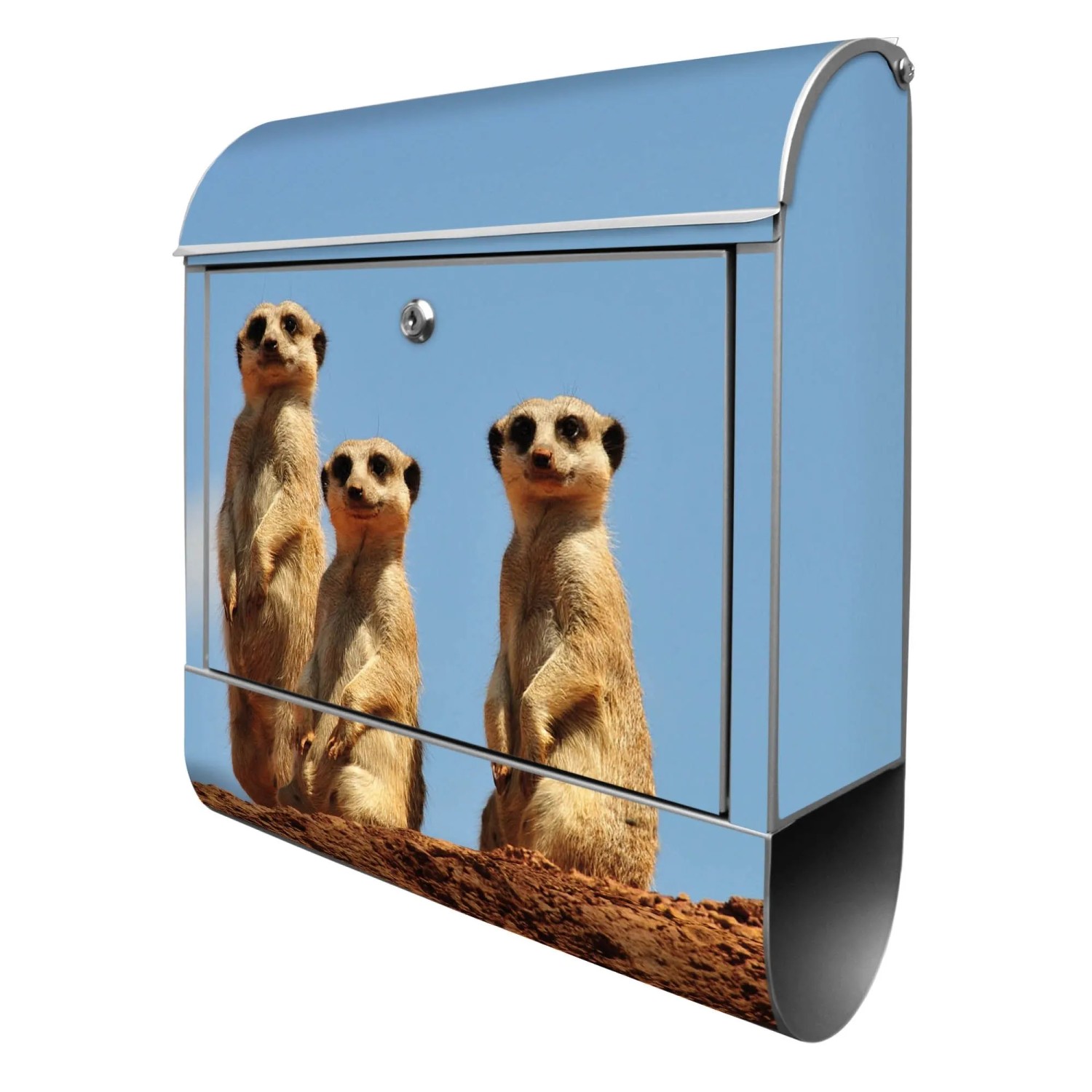 Banjado Design Briefkasten Silber Pulverbeschichtet 39x47x14cm 2 Schlüssel günstig online kaufen