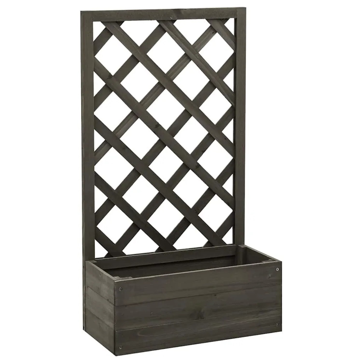 vidaXL Garten-Spalier mit Blumenkasten Grau 50x25x90 cm Tannenholz 314831