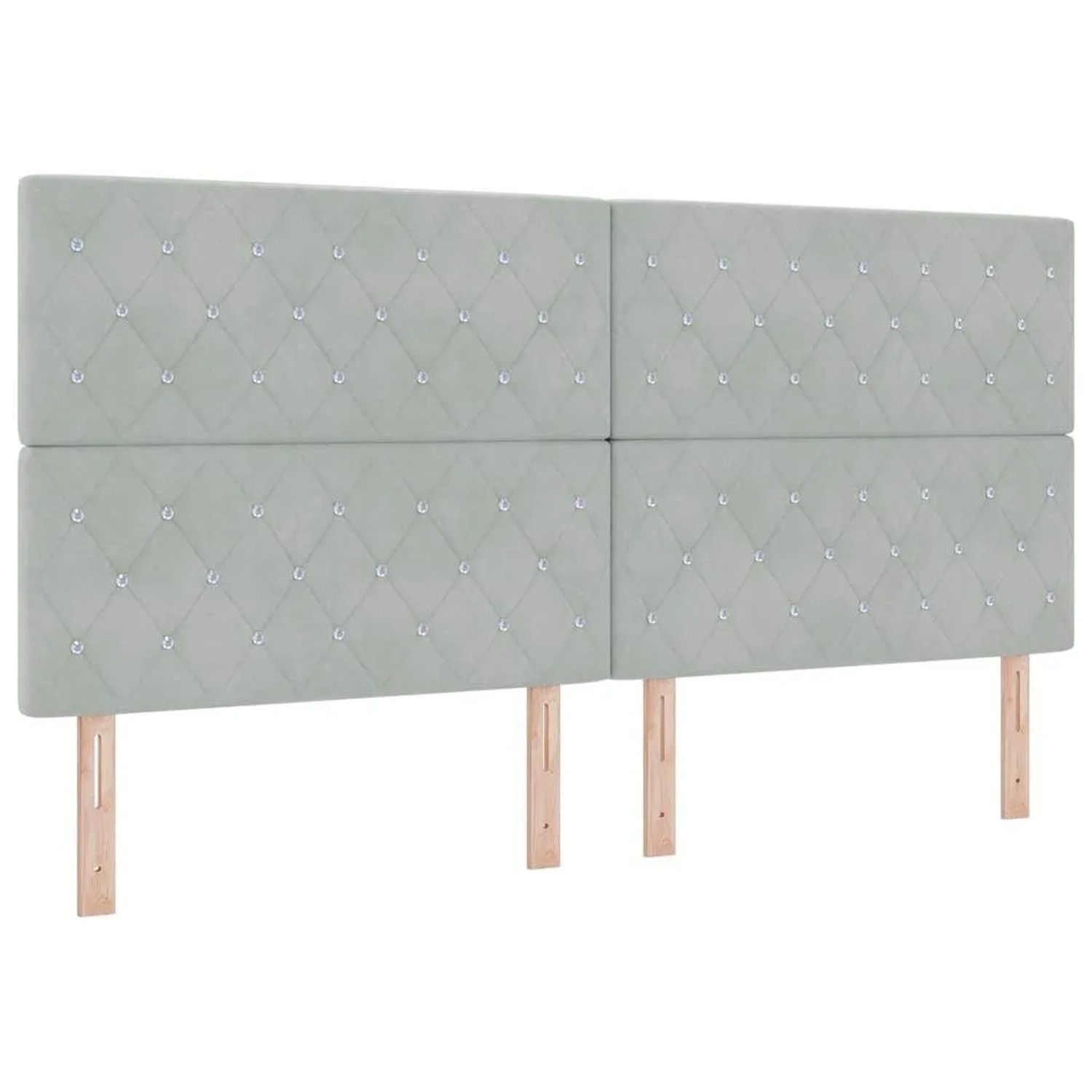 vidaXL LED Kopfteil mit LED-Lichtleisten Hellgrau 200 cm Polyester 3338378