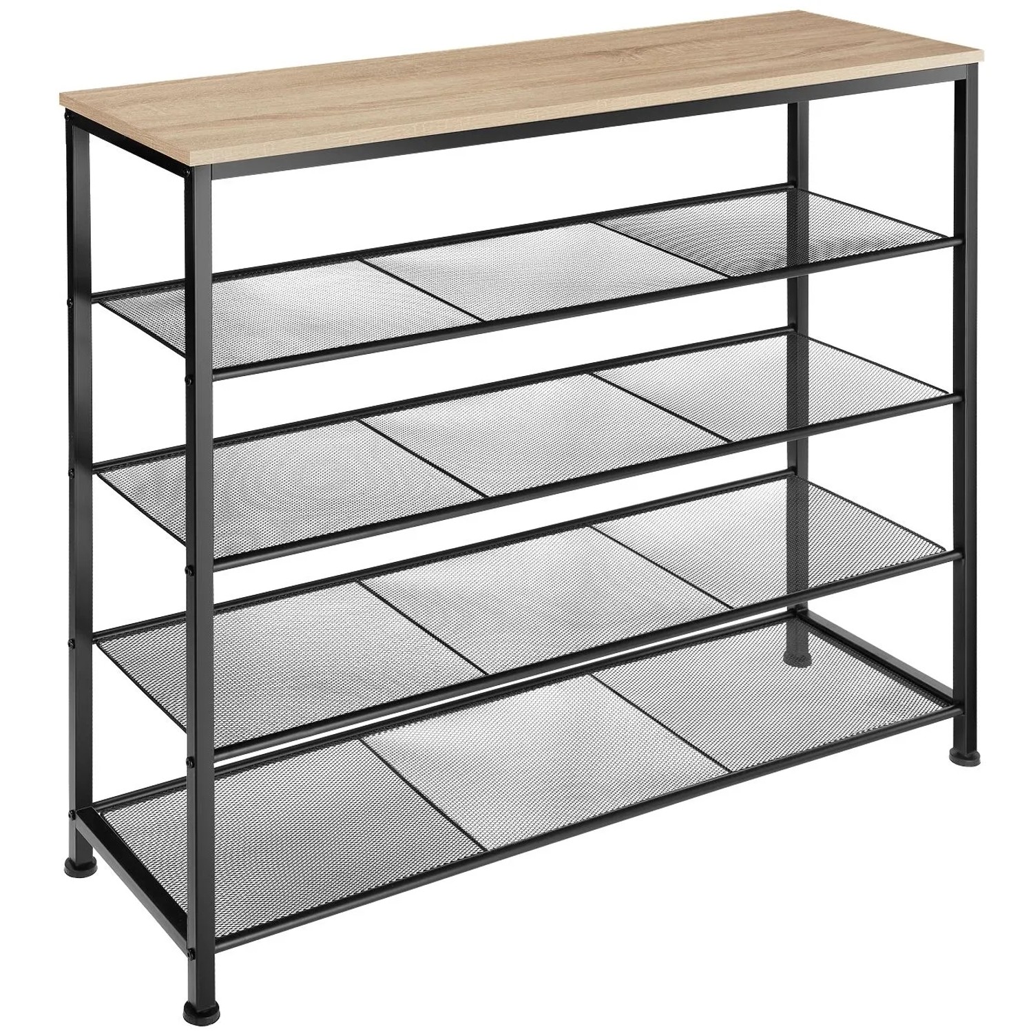 Tectake Schuhregal Sheffield Industrial Style Holz und Stahl  100 x 30 50 x 93 cm Industrial Holz Hell  Eiche Sonoma