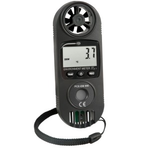 PCE Instruments EM 890 Anemometer: Handliches Messgerät für Windgeschwindigkeit, Temperatur und Luftfeuchtigkeit.