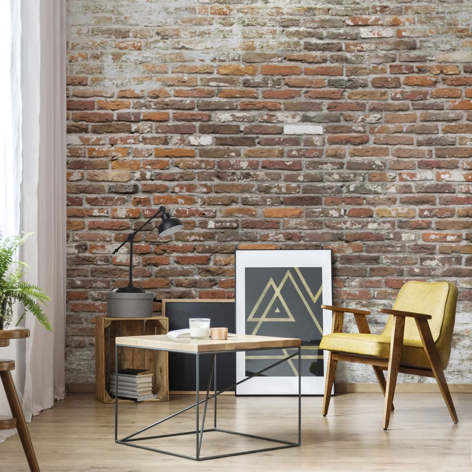 Art for the Home Fototapete Brick Wall 2, Ziegelwand-Optik im Wohnraum.