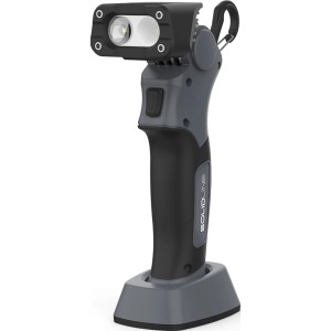 Solidline SW3R LED Arbeitsleuchte mit Akku und Ladestation, ideal für Werkstatt und Garage.