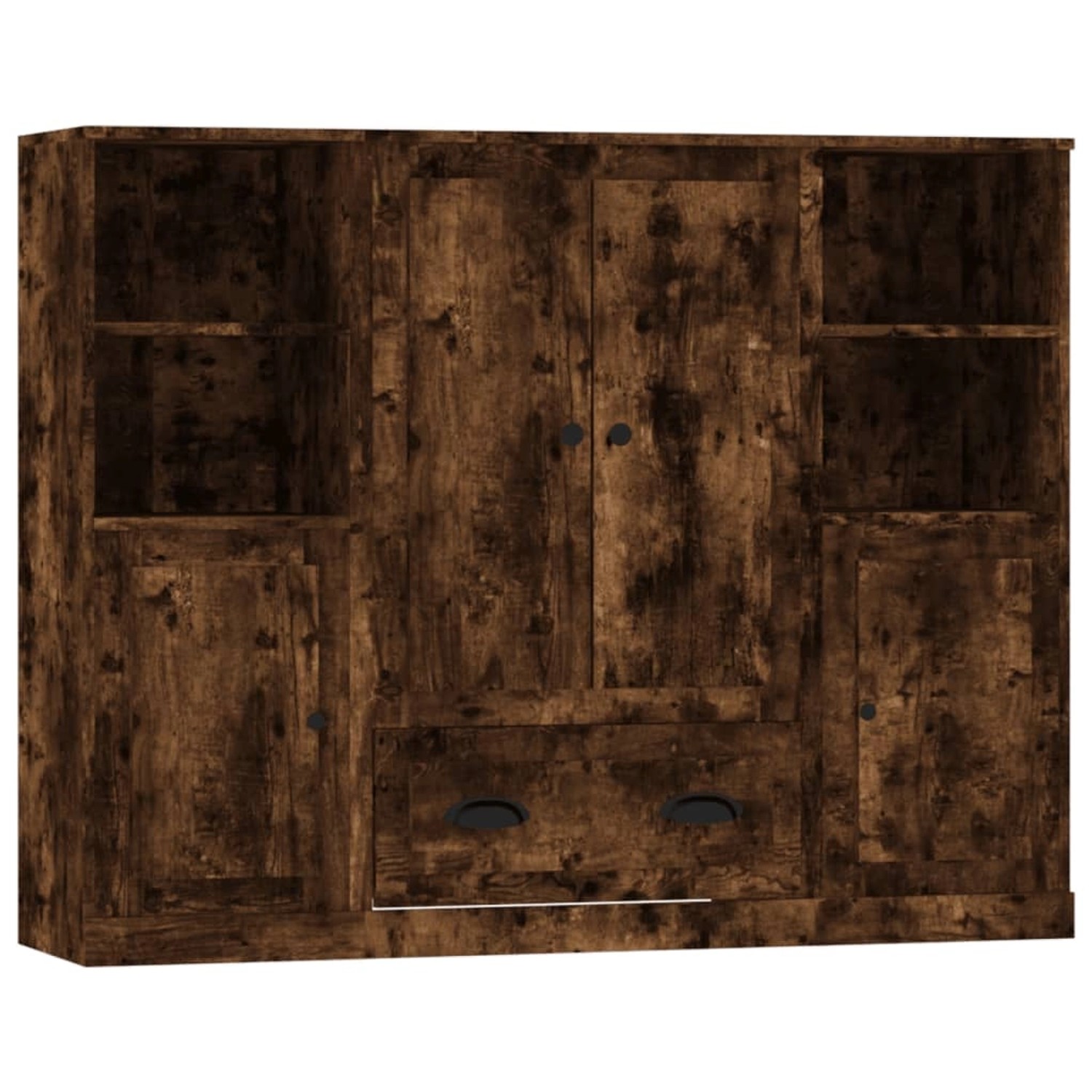 vidaXL Highboards 3 Stk Räuchereiche Holzwerkstoff 3185324