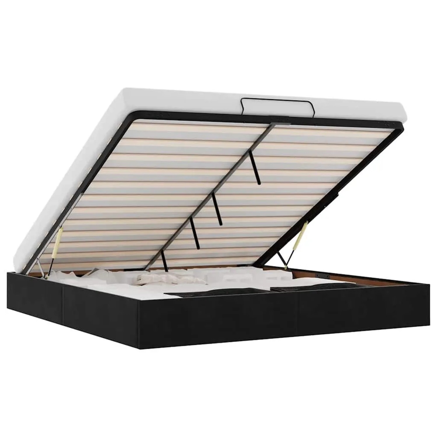 vidaXL Ottoman-Bett ohne Matratze Schwarz 200x200 cm Samt 3310987