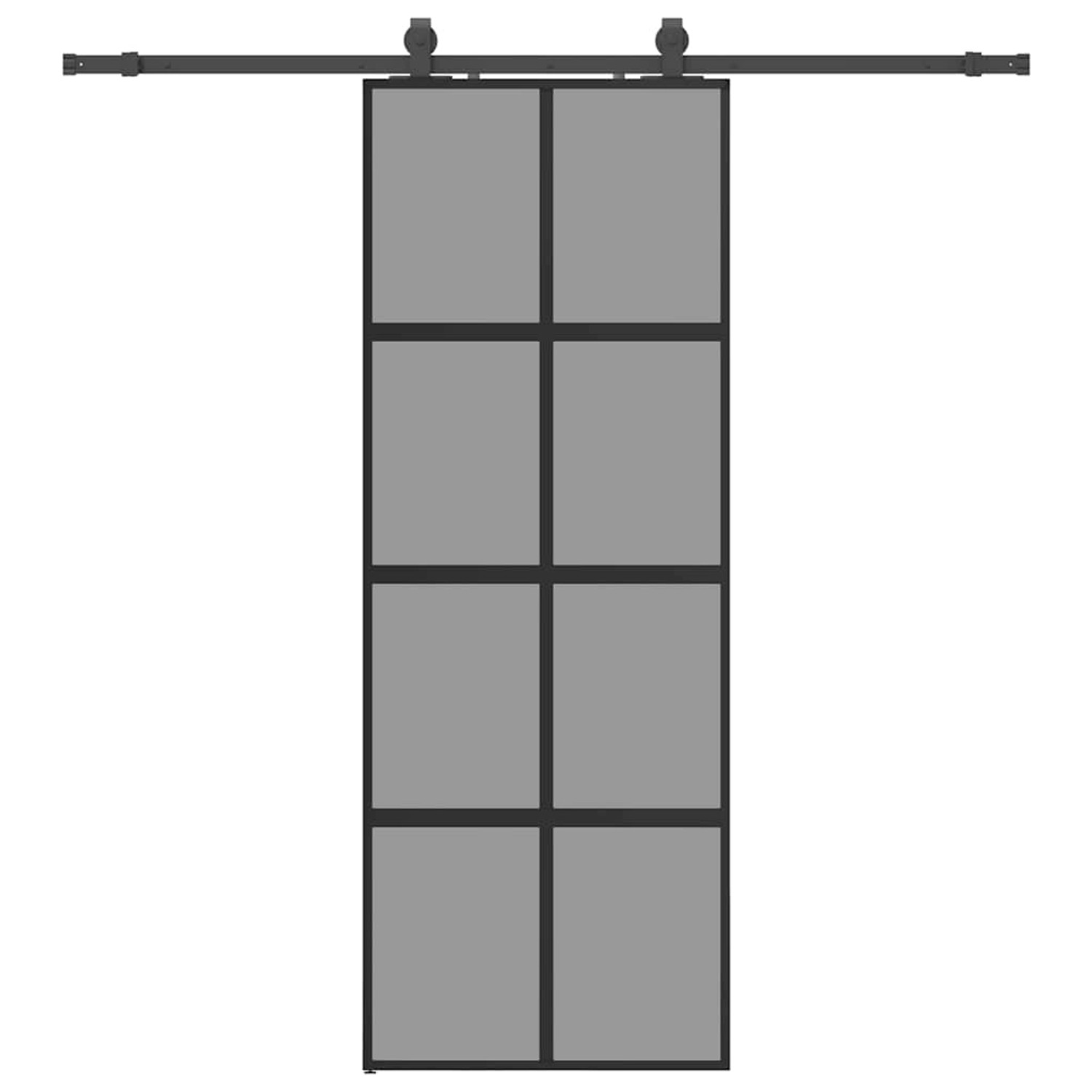 vidaXL Schiebetür mit Beschlag Schwarz 76x205 cm Hartglas 3375895 günstig online kaufen