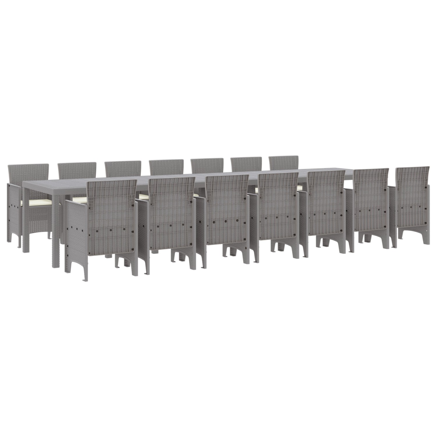 vidaXL Garten Essgruppe 15-Tlg Hellgrau Poly Rattan 3378811 günstig online kaufen