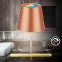 Brilo Tischleuchte mit Flaschenaufsatz, braun, RGB, dimmbar, für Außen-Dekoration.