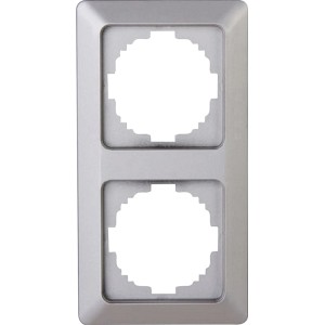 Kopp Abdeckrahmen 2-fach Milano Stahl für Schalter und Steckdosen.