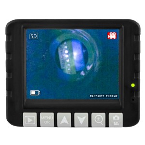 Display des PCE Instruments Endoskop VE 180, ein Prüfwerkzeug mit Bild- und Videofunktion.