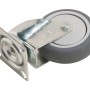 Apparate-Lenkrolle mit Platte, Ø 75mm, 50kg Traglast, Gummirad und Kugellager.