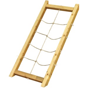 Karibu Netzrampe mit Kletternetz für Spieltürme, naturbelassenes Holz.
