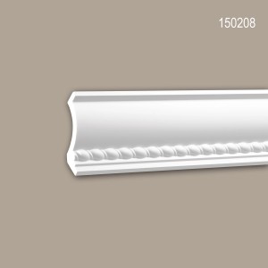 Weiße PROFHOME Eckleiste 150208 für indirekte Beleuchtung, 200 cm lang.
