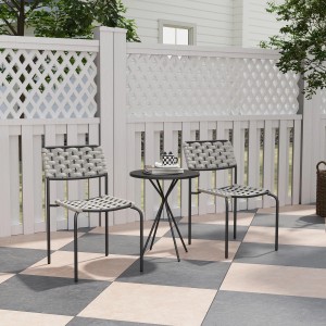 Outsunny Balkonmöbel Set Stahl  Polyester 46L x 60B x 80H cm Grau