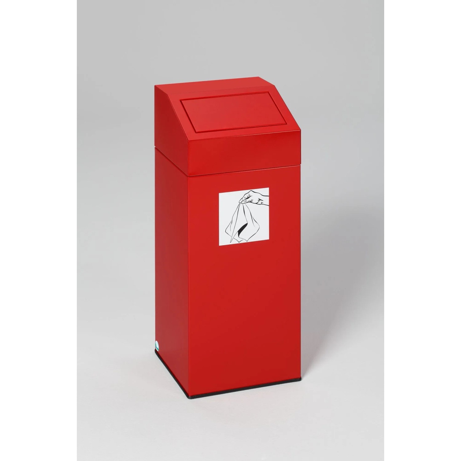 PROREGAL Selbstlöschender Wertstoffsammler Putztücher 47 Liter HxBxT 79 x 32 x 32 cm Verzinkter Stahl Rot