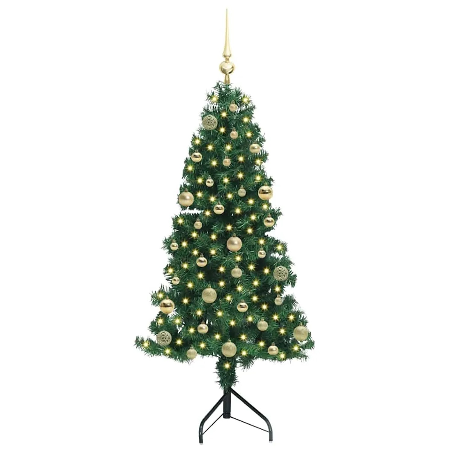 vidaXL Eckiger Künstlicher Weihnachtsbaum Grün 150 cm PVC und Metall 3397254