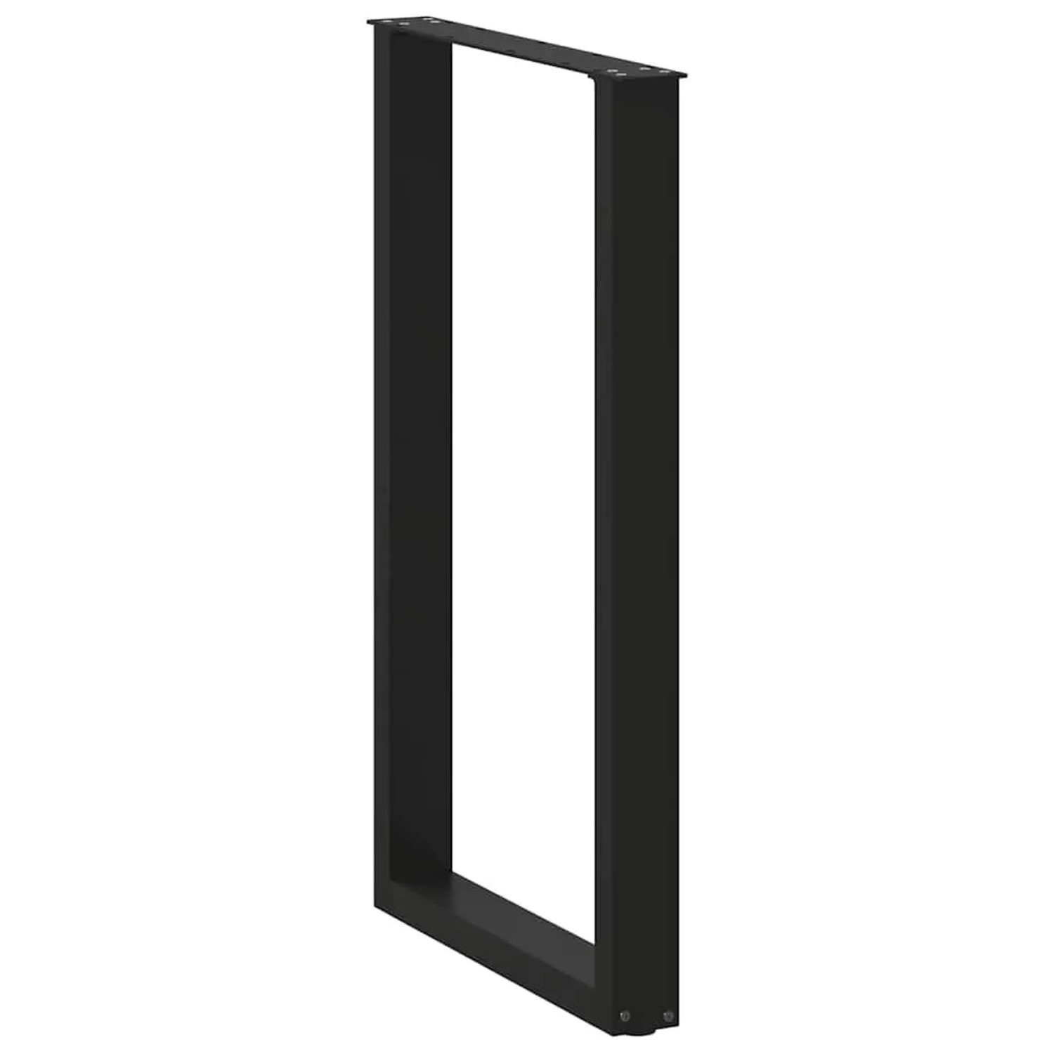 Zwei schwarze U-förmige vidaXL Bartischbeine aus Stahl, 60x100 cm, für individuelle Tische.