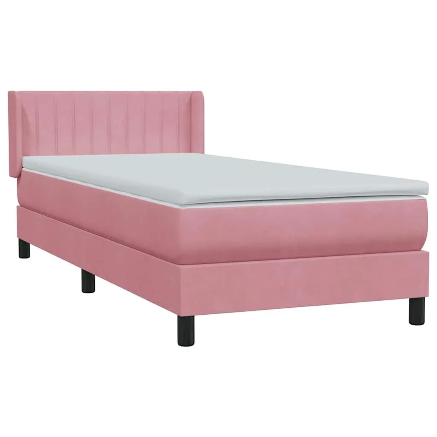 vidaXL Boxspringbett mit Matratze Rosa 90x220 cm Samt 3318314 günstig online kaufen