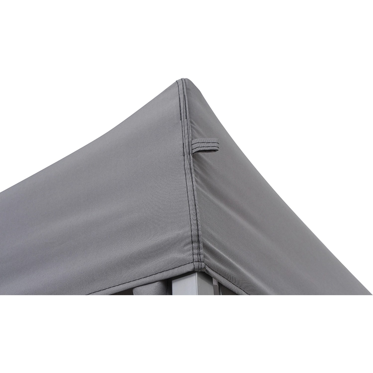 Detailaufnahme: Grauer Siena Garden Pavillon (300x450 cm) mit Stoffdach und Stahlgestell.