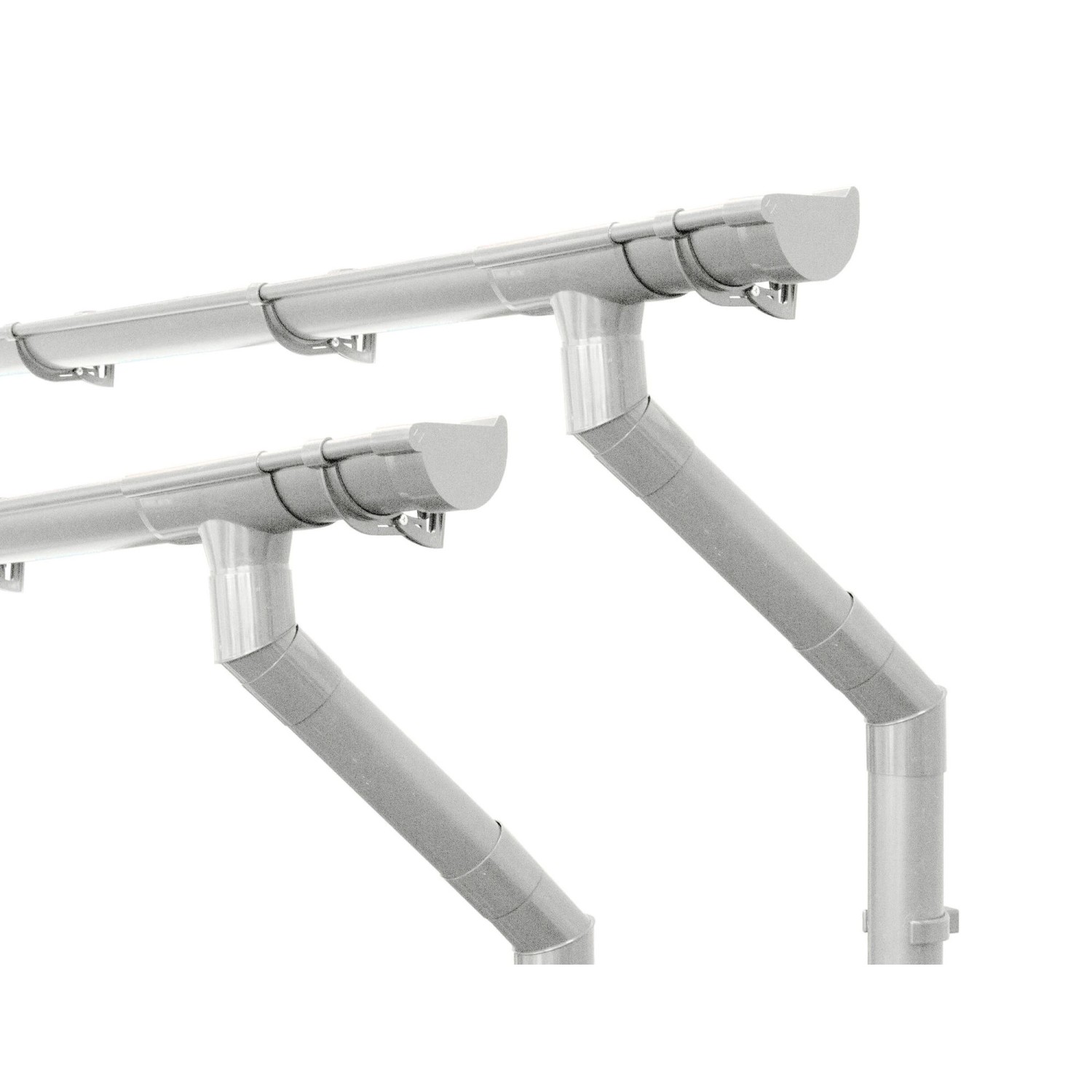 Inefa Dachrinnen Set PVC 2x 6m NW 100 Halbrund Gartenhaus Weiß günstig online kaufen