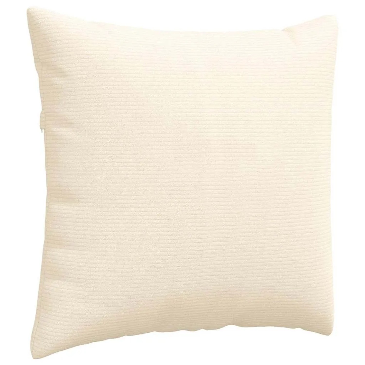 Cremefarbenes Cord-Sofakissen, 45x45 cm, mit Reißverschluss.