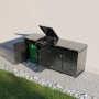 Juskys Mülltonnenbox Arel für 4 Tonnen (120/240L), Metall, abschließbar, mit Belüftung.