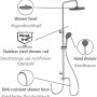 Wenko Duschsystem Watersaving Chrom mit Regendusche und Handbrause aus Edelstahl.