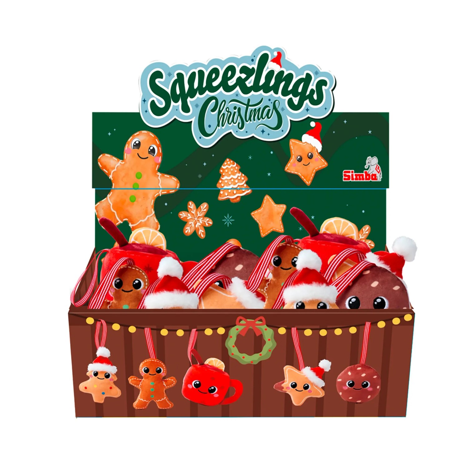 Simba Weihnachtliche Plüschfiguren 10 cm Bunt 5 Stück