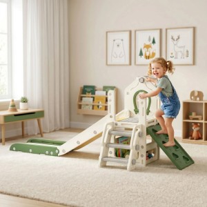 AIYAPLAY Kids Slide HDPE 191L x 100B x 84H cm Cremeweiß