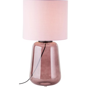 Brilliant Tischleuchte Hydra, 56 cm, mauve/violett. Design-Tischlampe mit Glasfuß und Stoffschirm.