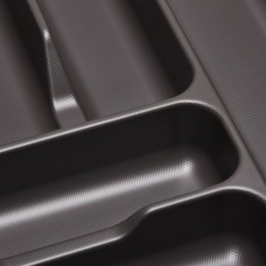 SOTECH Orga-Box VIII Besteckeinsatz 311 x 480 x 55 mm Lavagrau mit Perlstruktur Für 40er Schränke in Häcker Küchen