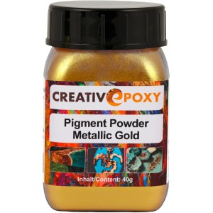 CreativEpoxy Pigment Pulver Gold Metallic, 40g Dose für Epoxidharz Abtönung.