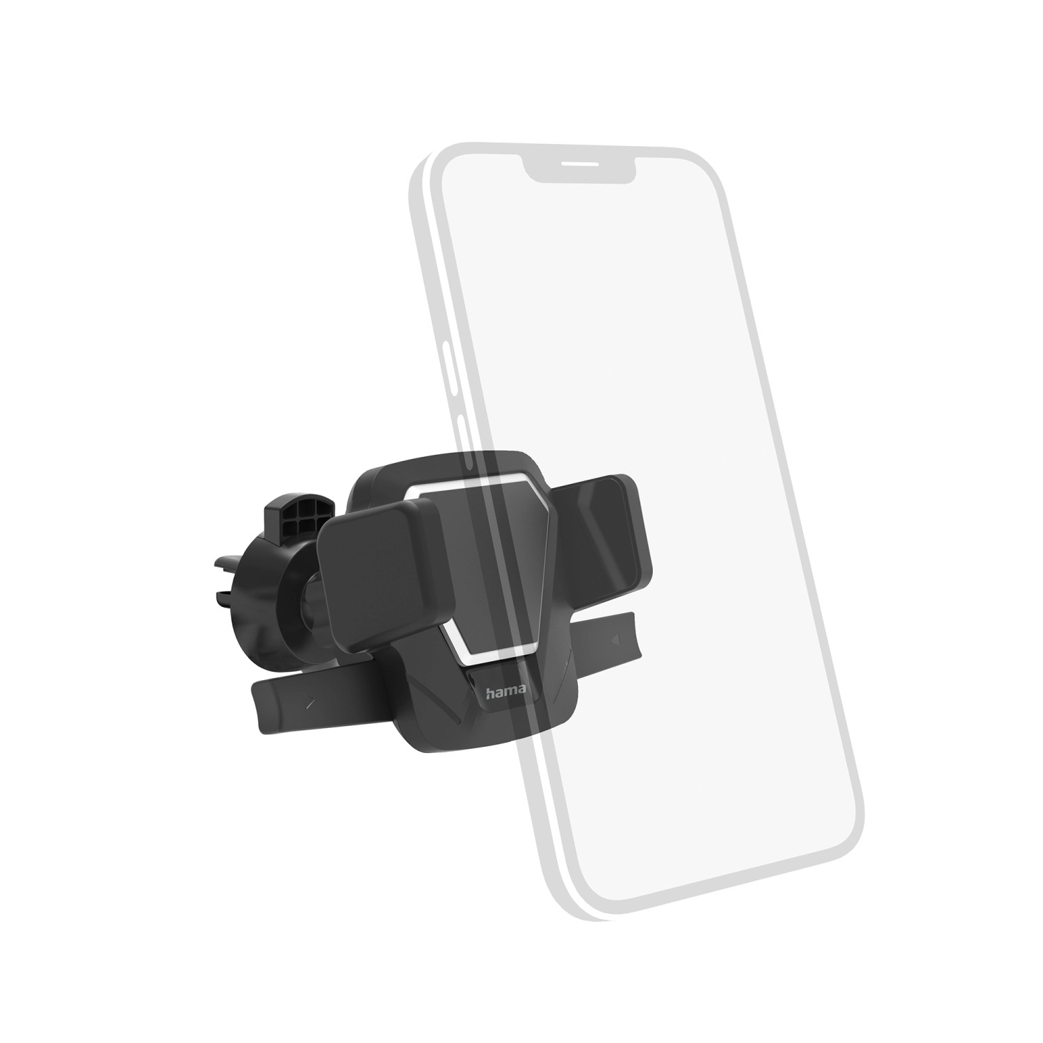 Thumbnail - Hama Auto-Handyhalterung Easy Snap für Lüftung 360° Drehbar Universal Schwarz