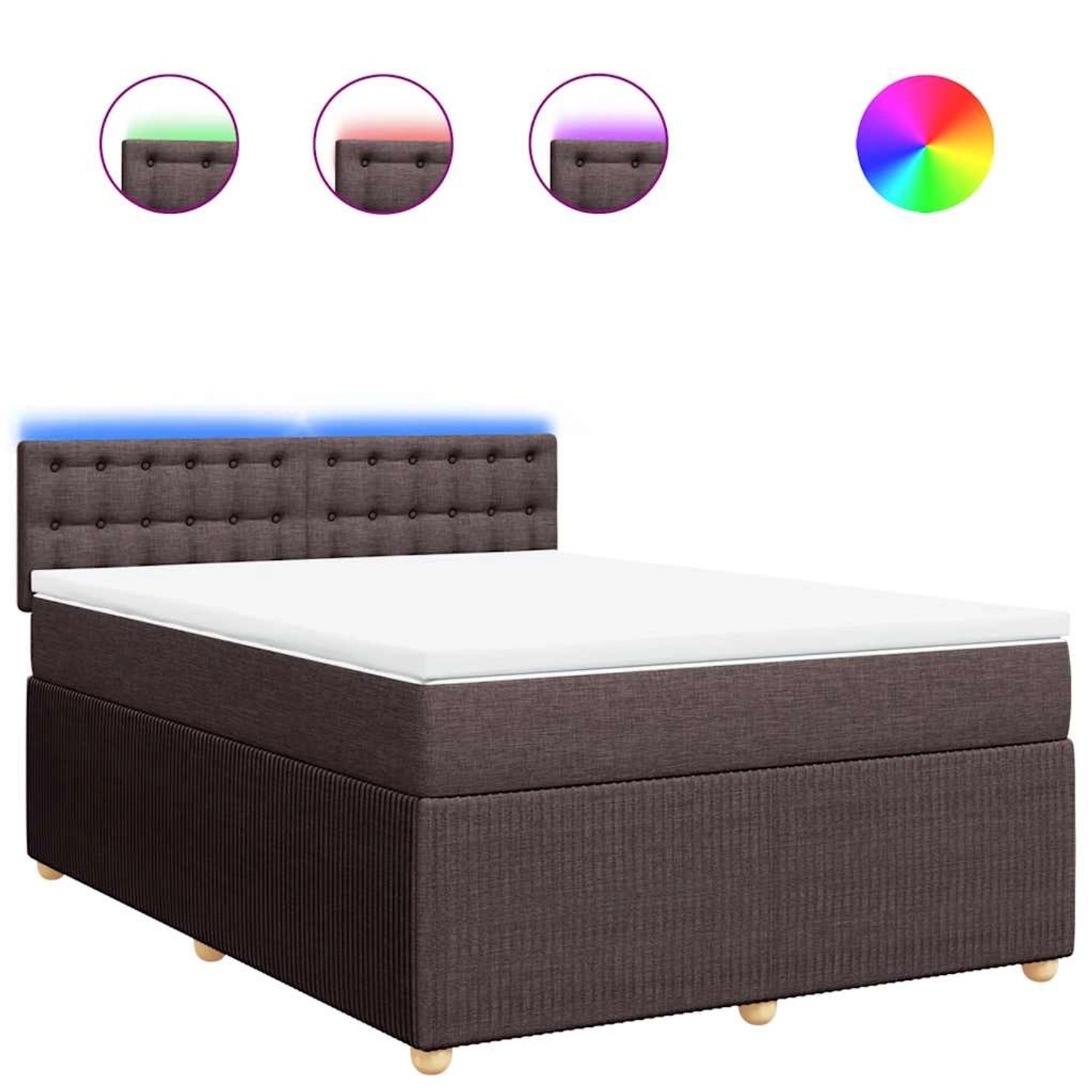 vidaXL Boxspringbett mit Matratze Dunkelbraun 140x190 cm Stoff 3289768 günstig online kaufen