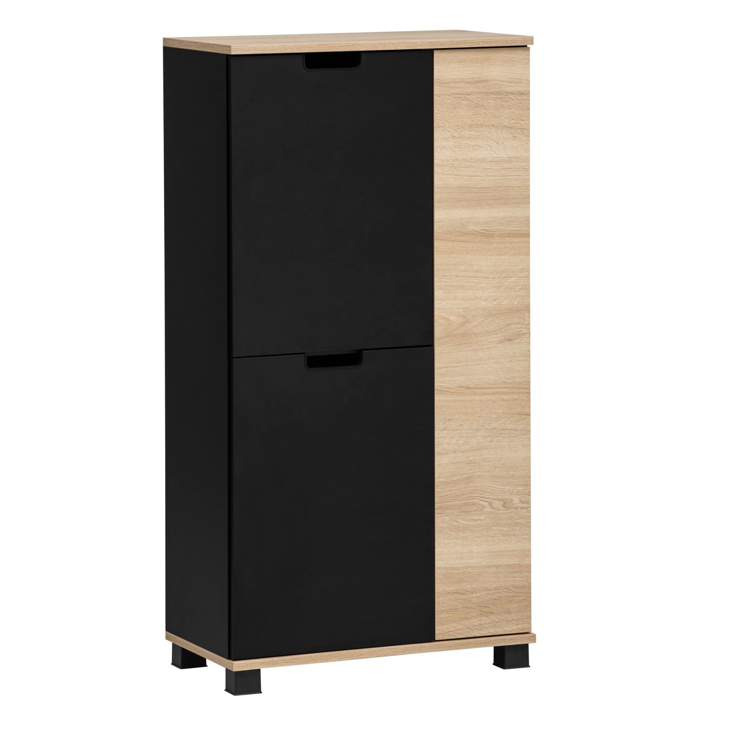 Schildmeyer Highboard Emmik HB 600 3T 116,9 cm x 32,6 cm x 59,8 cm Schwarz-Eiche