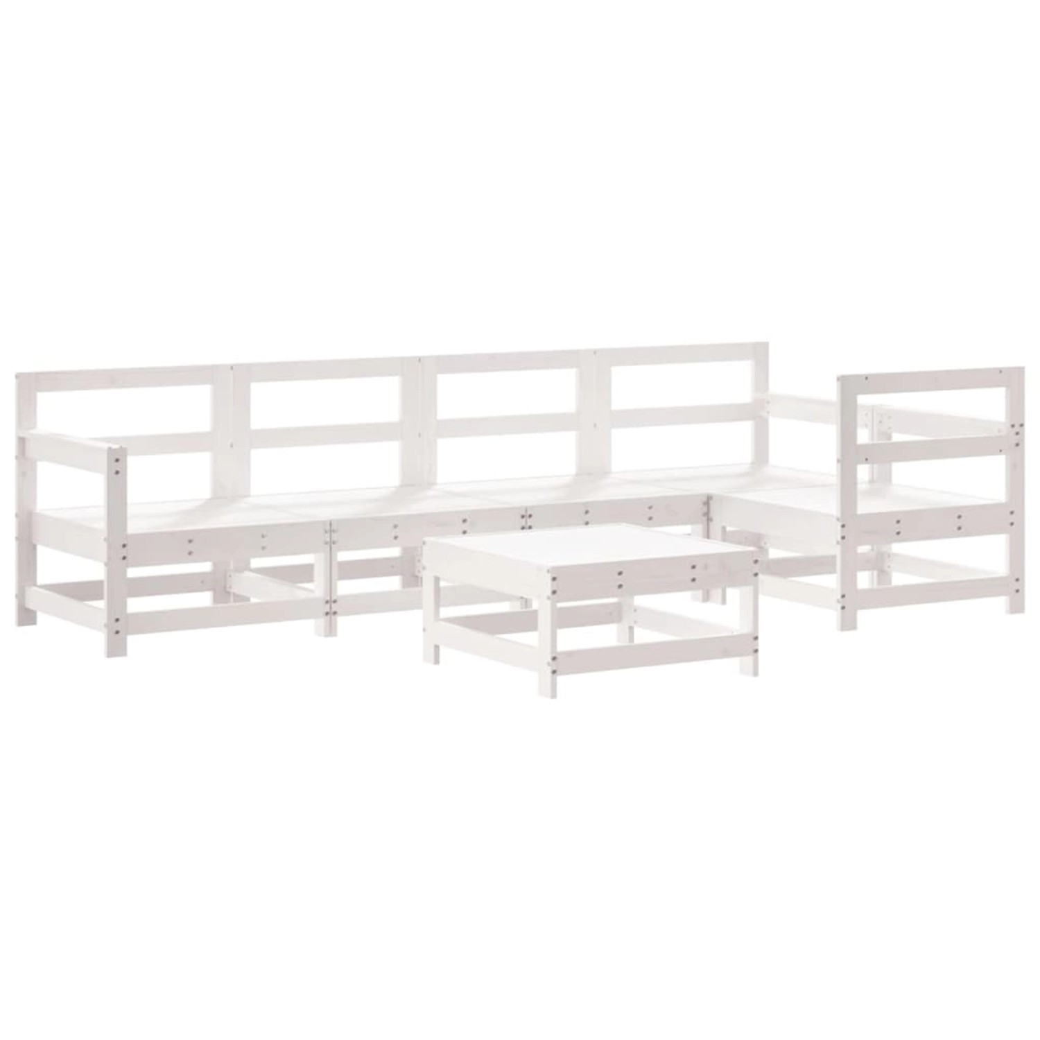 vidaXL 6-Tlg Garten-Lounge-Set Weiß Massivholz Kiefer 3186460 günstig online kaufen