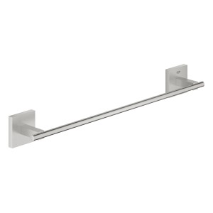 Grohe QuickFix Handtuchhalter Start Cube, Supersteel, 450 mm, zur Wandmontage.