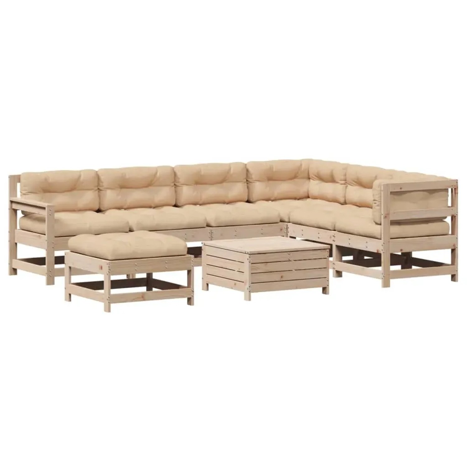 vidaXL 8-Tlg Garten-Lounge-Set mit Kissen Massivholz Kiefer 3250608 günstig online kaufen