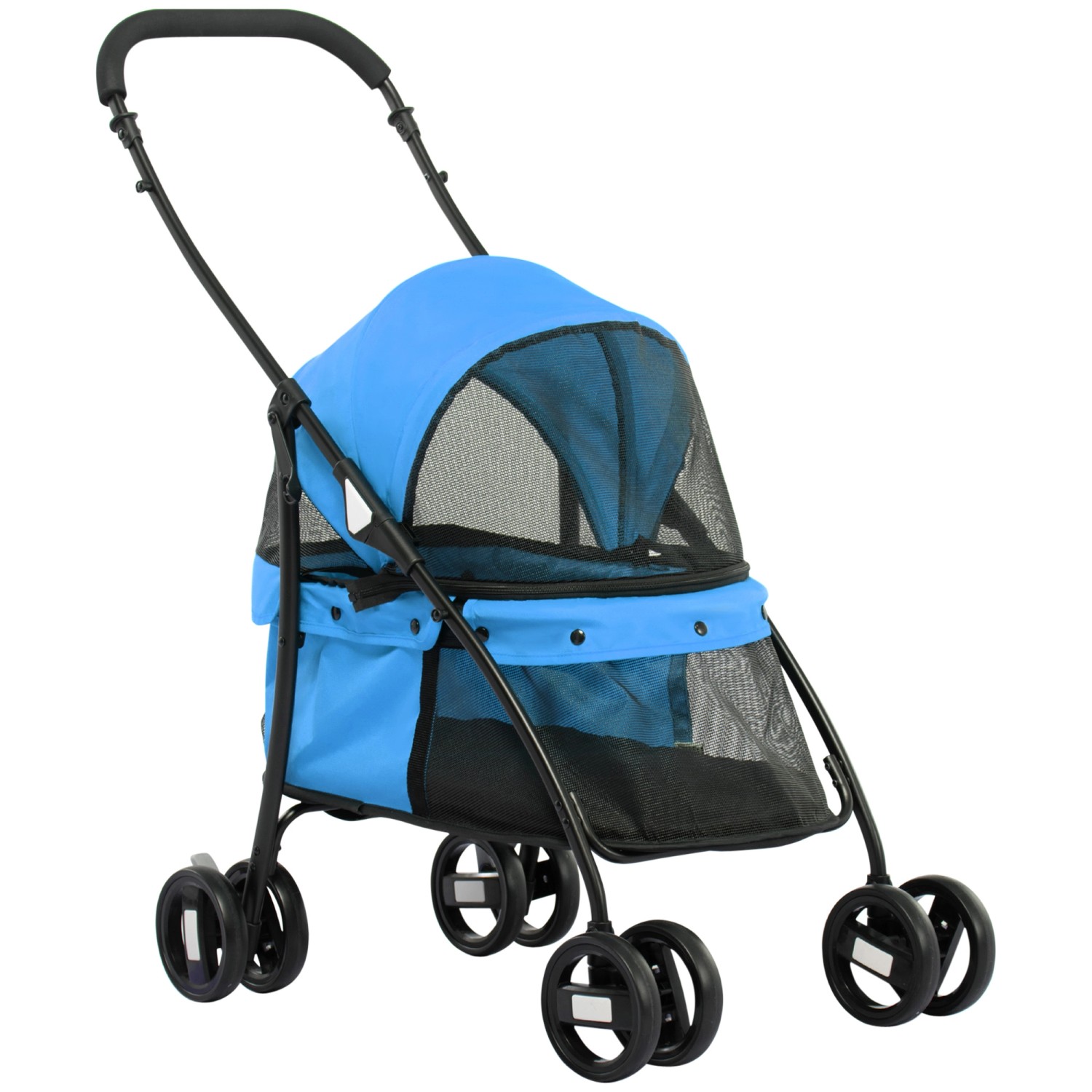 PawHut Hundewagen Oxford-Gewebe Stahl Blau 82L x 47B x 97H cm