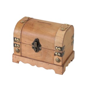 HMF 6414-50 Spardose Holzkiste Schloss 18 x 12 x 14 cm Klein Namibia