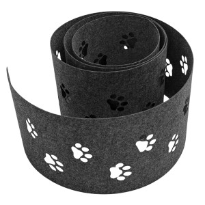 Anthrazitgrauer Sichtschutz-Streifen mit Tapsi-Design für Doppelstabmattenzaun.