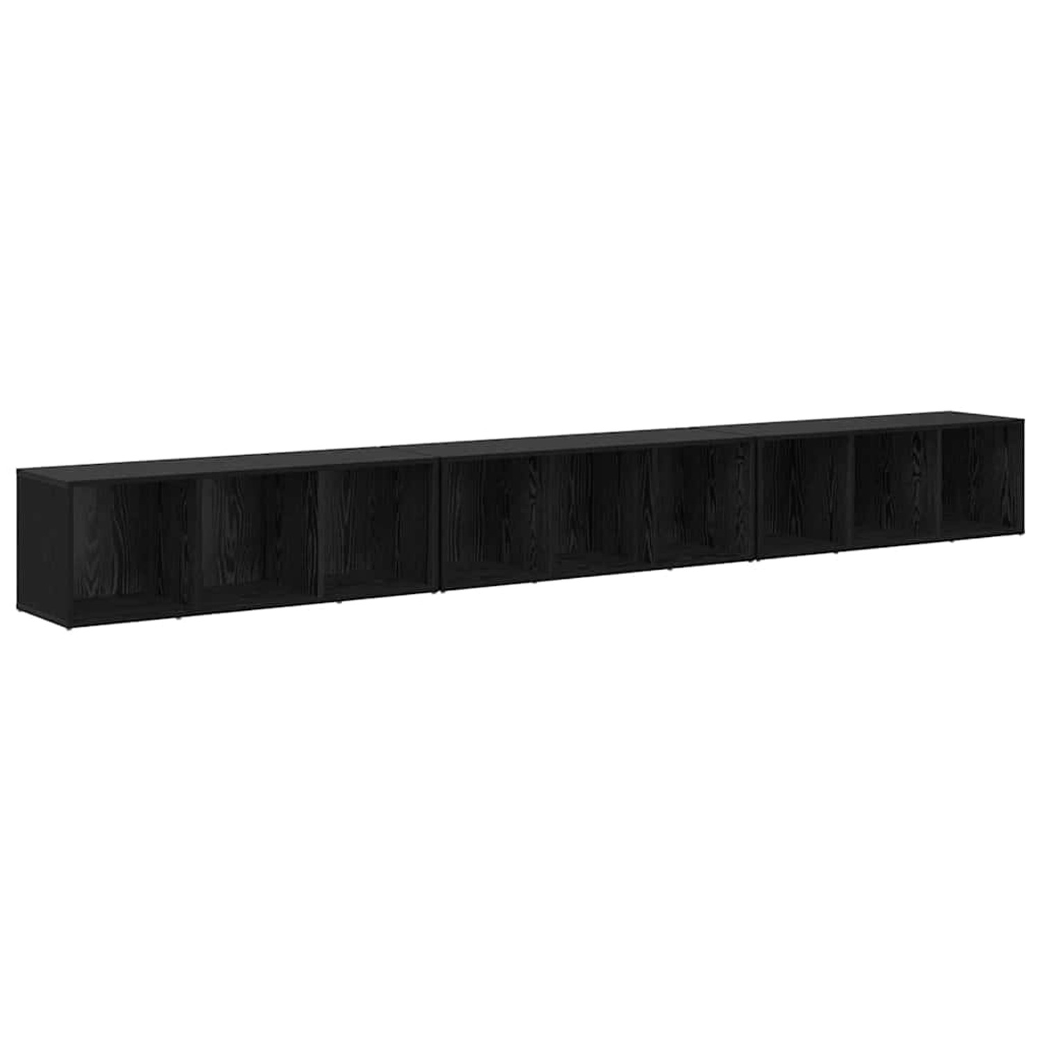 vidaXL TV-Schrank 3 Stk Schwarz Eichen-Optik 37 x 35 x 107,5 cm 3393553