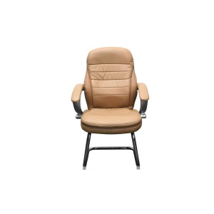 Jet-Line Konferenz/Besprechungsstuhl Bergamo Echtleder in Beige Freischwinger