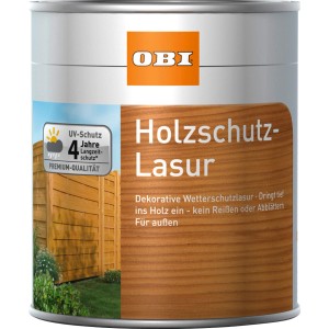 Dose OBI Holzschutz-Lasur Teak, Wetterschutz für Holz im Außenbereich.